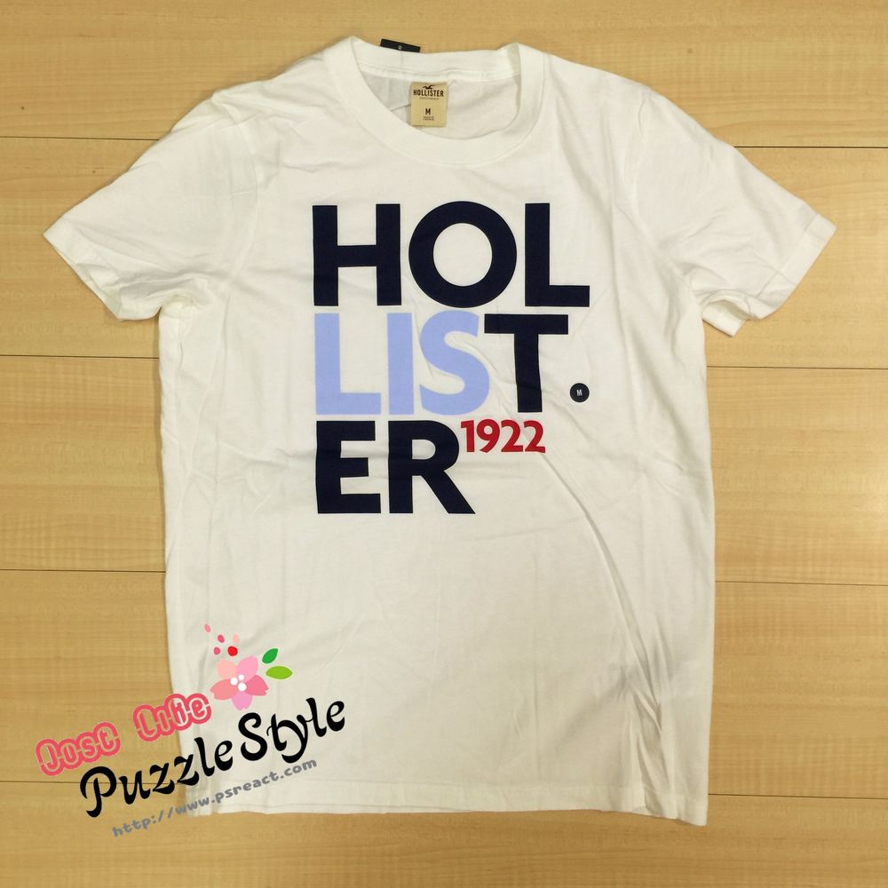 hollister logo印花经典款圆领棉短t