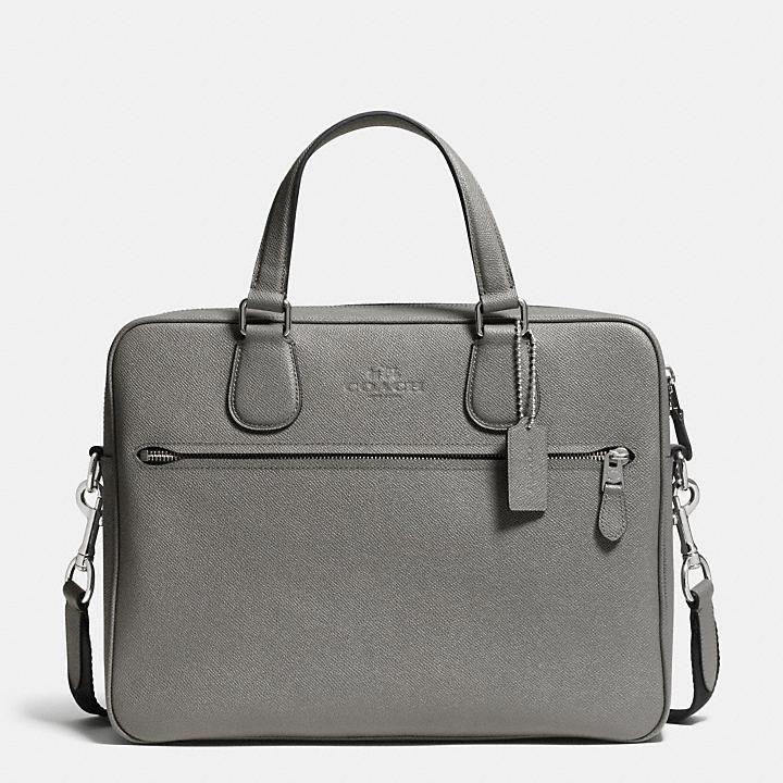 coach hudson十字织纹皮革薄型公事包