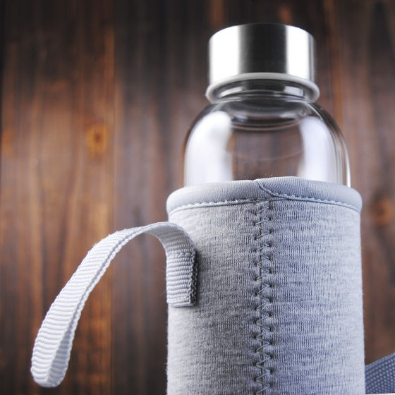 550cc outdoor fun green glass accompanying cup (plus free cloth set color random) customized - กระติกน้ำ - แก้ว สีเทา