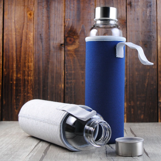 550cc outdoor fun green glass accompanying cup (plus free cloth set color random) customized - กระติกน้ำ - แก้ว สีเทา