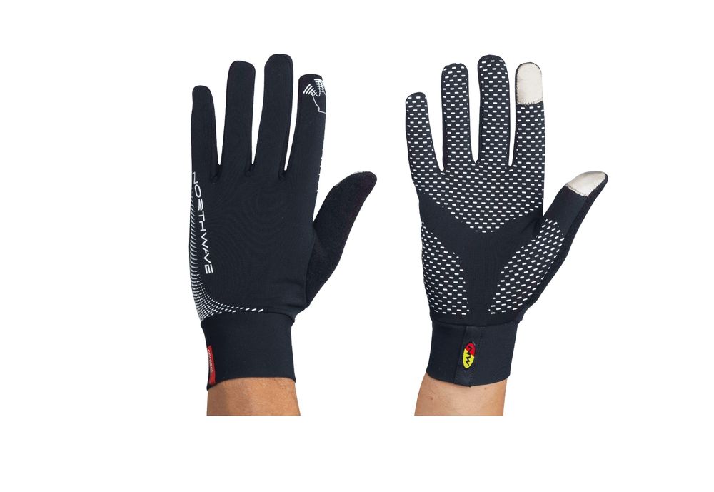 义大利 northwave nw 可滑手机 冬季超薄 保暖 操控佳 全指手套 (黑)