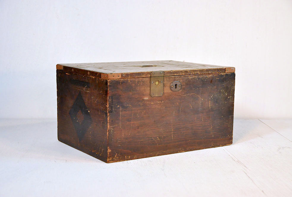 日本铜质提把木箱